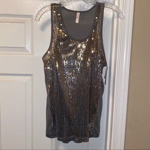 Sequined front tank top